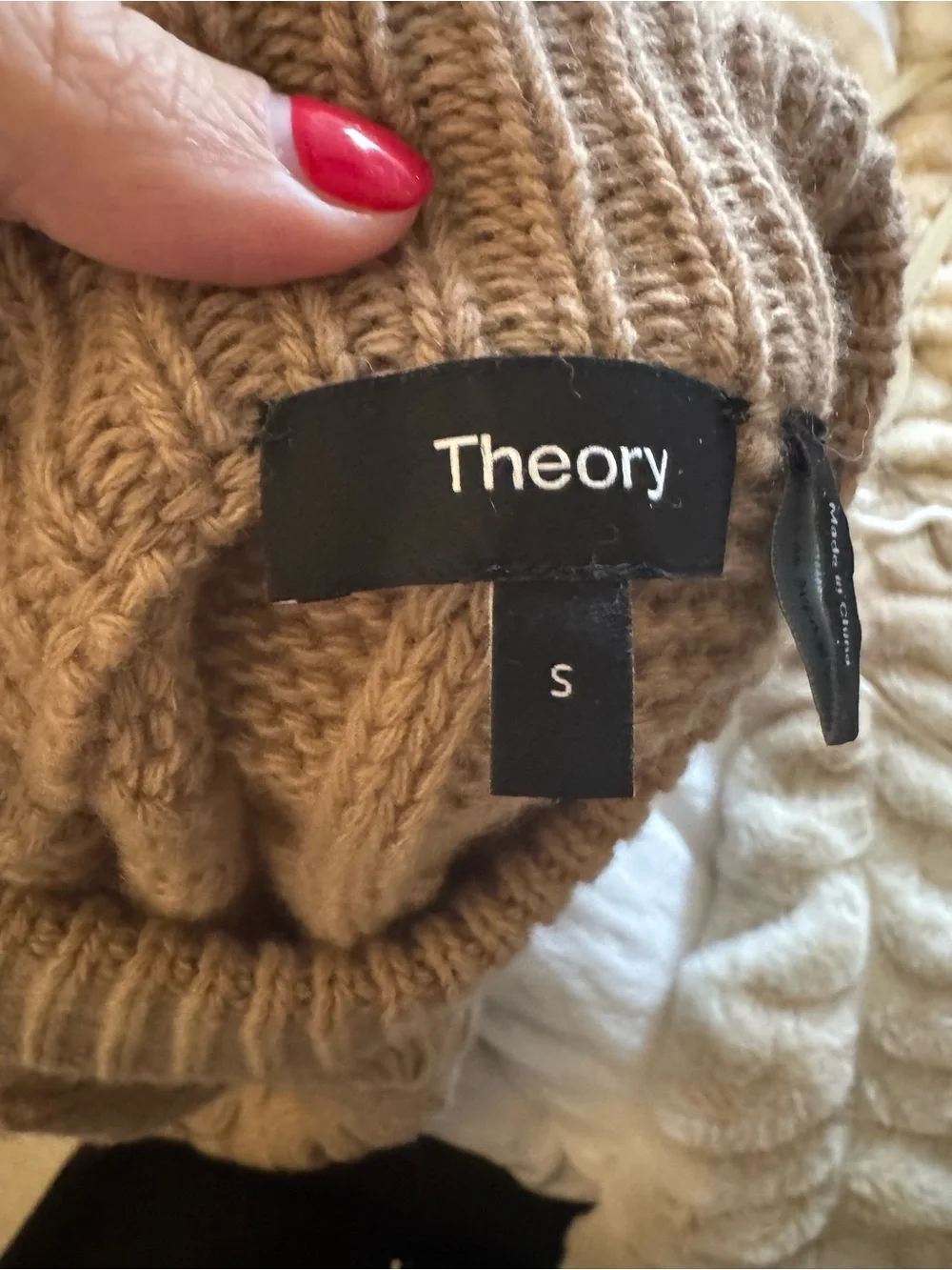 NWOT Theory Cable Knit Sweater in Camel / Tan